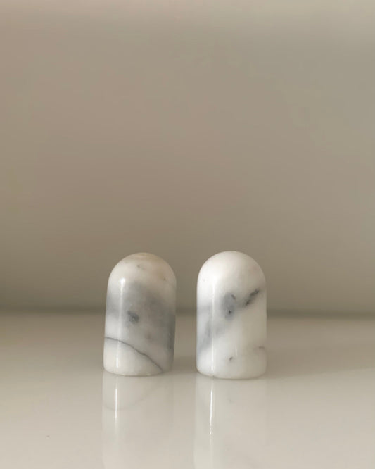 Marble Salt & Pepper Shakers - Minimalist Dome Design
